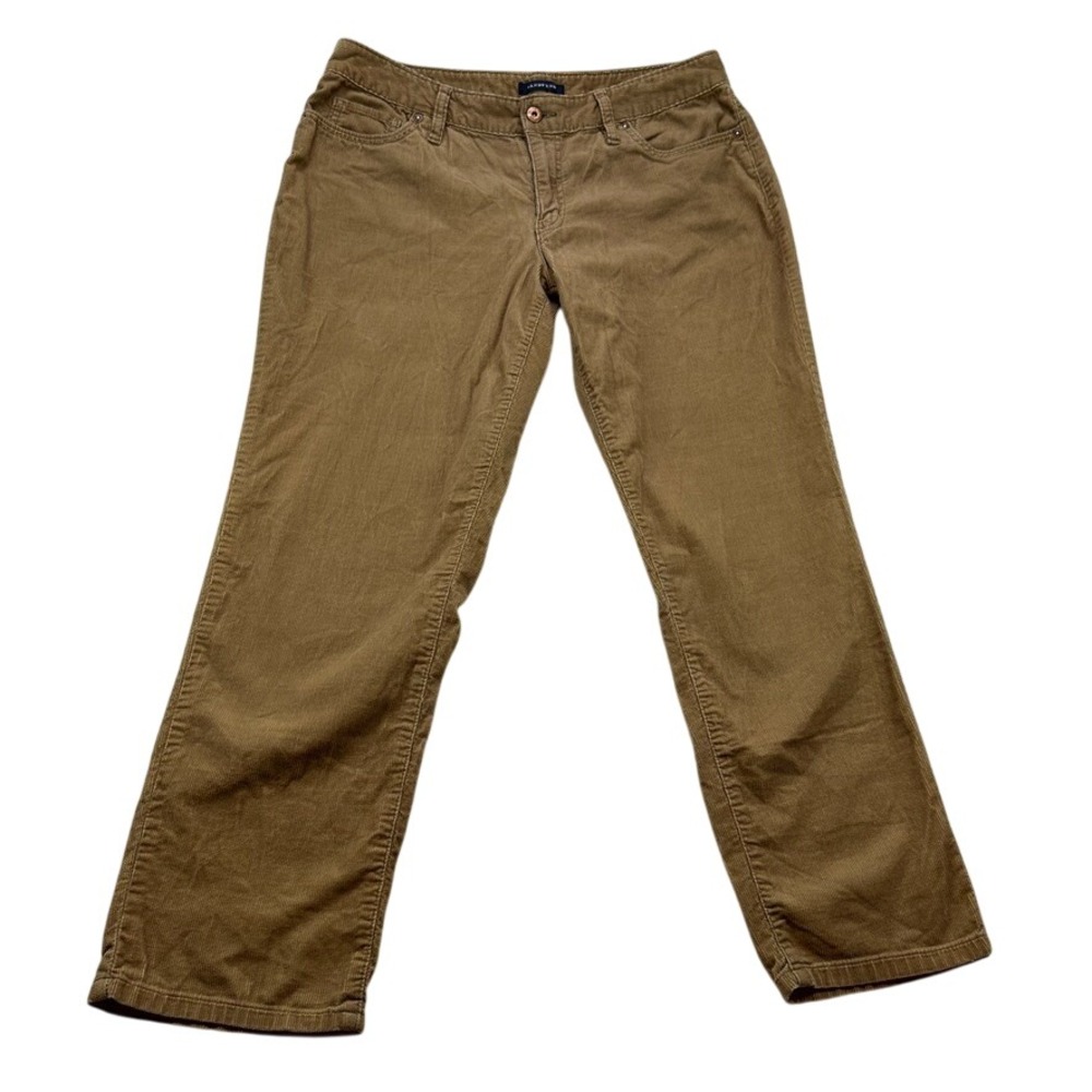 Lands End Corduroy Pants‎ Tan Brown Straight Leg Casual Womens Size 10 Petite